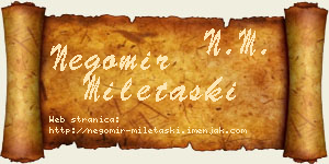 Negomir Miletaški vizit kartica